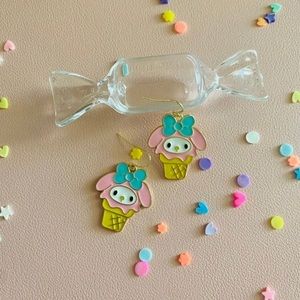 My Melody Ice cream cone earrings
